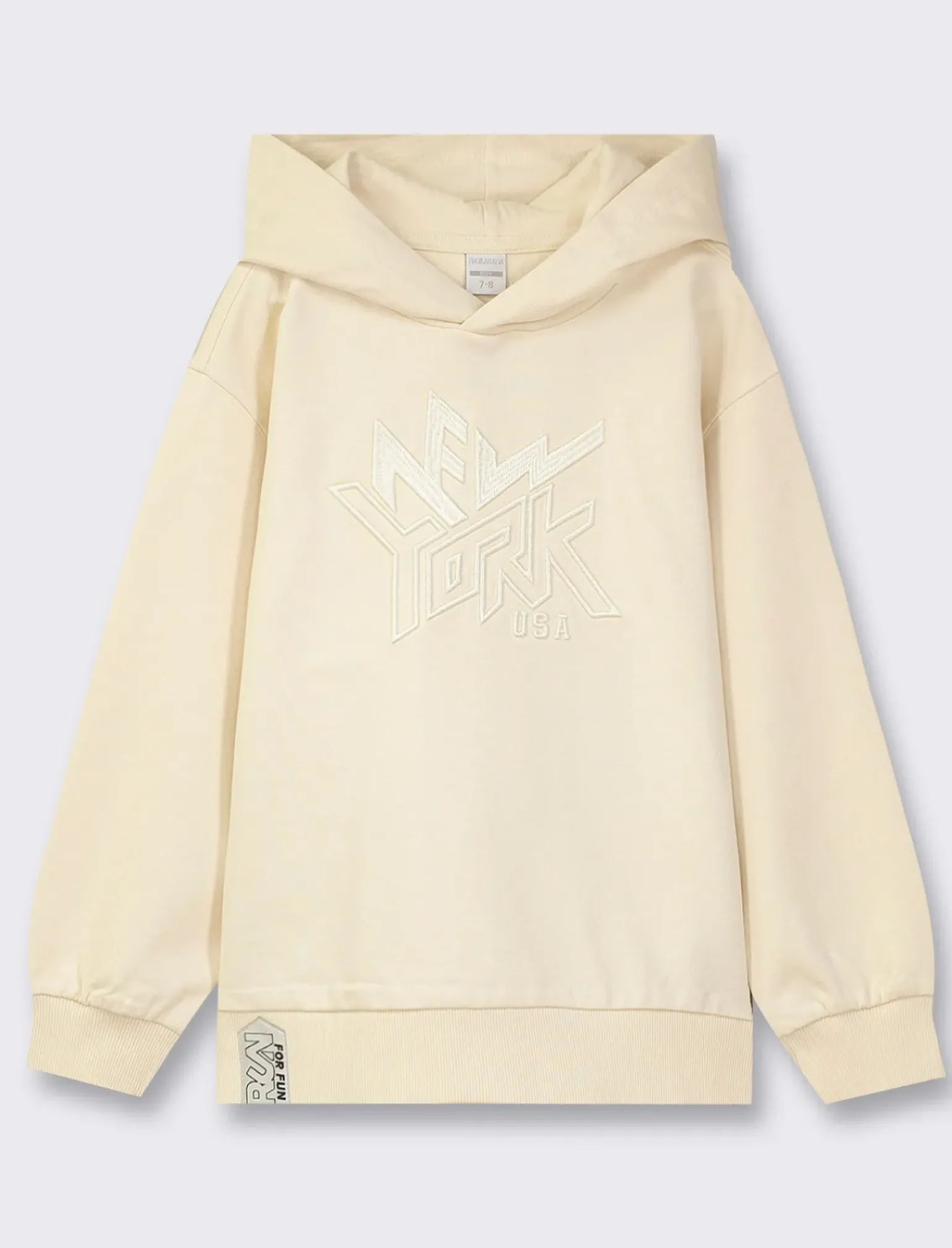 Bambino Piazza Italia Bambino|Felpe<Felpa con cappuccio e ricamo frontale, vestibiità over, fondo corpo e maniche con rib -