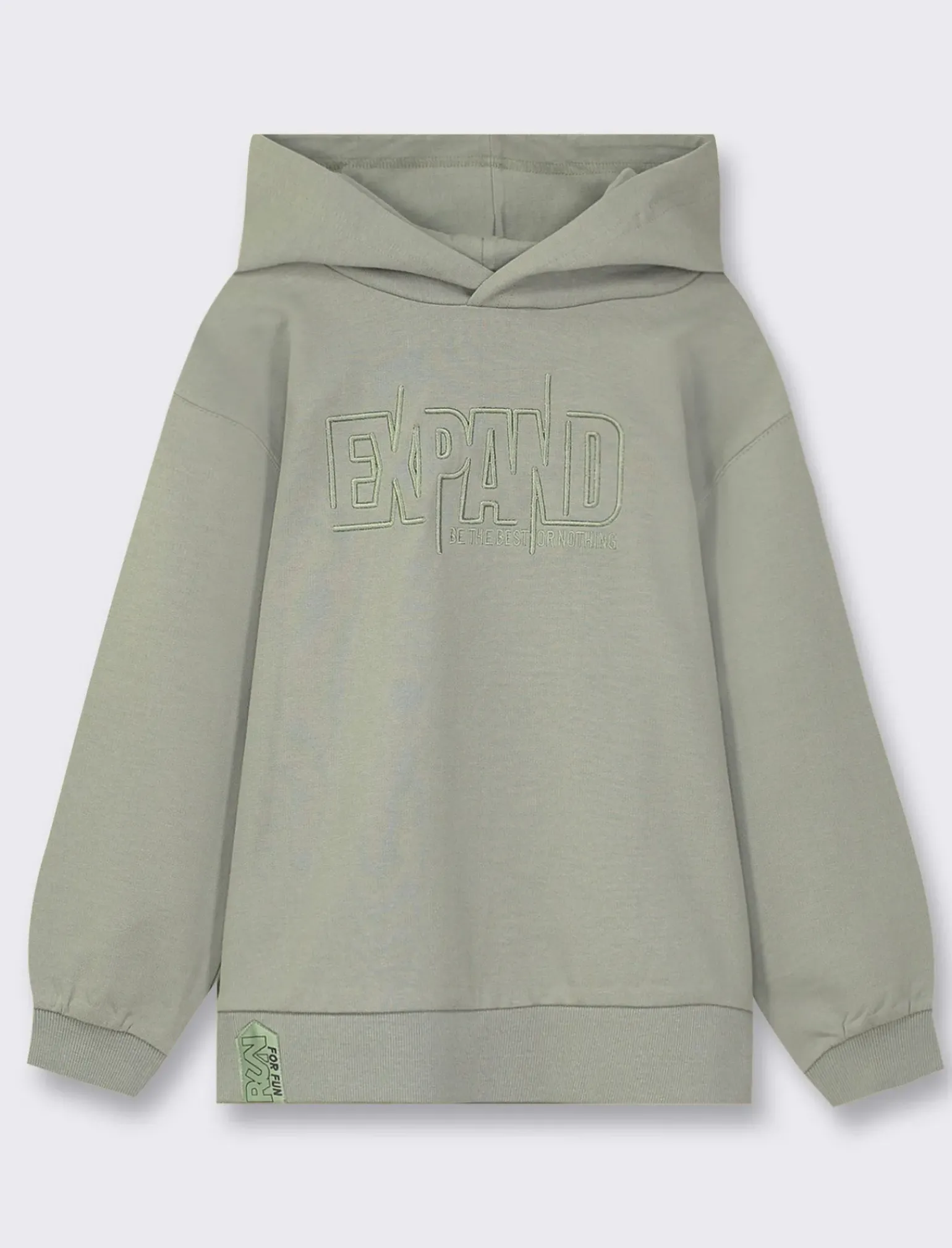 Bambino Piazza Italia Bambino|Felpe<Felpa con cappuccio e ricamo frontale, vestibiità over, fondo corpo e maniche con rib - Sabbia