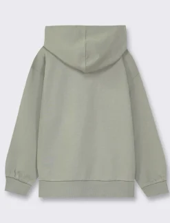 Bambino Piazza Italia Bambino|Felpe<Felpa con cappuccio e ricamo frontale, vestibiità over, fondo corpo e maniche con rib - Sabbia