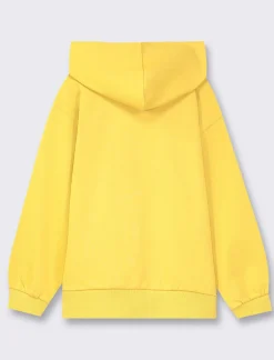 Bambino Piazza Italia Bambino|Felpe<Felpa con cappuccio e ricamo frontale, vestibiità over, fondo corpo e maniche con rib - Ocra