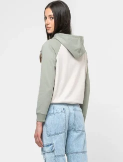 Donna Piazza Italia Donna|Felpe<Felpa con cappuccio e stampa vestibilità regular - Verdino