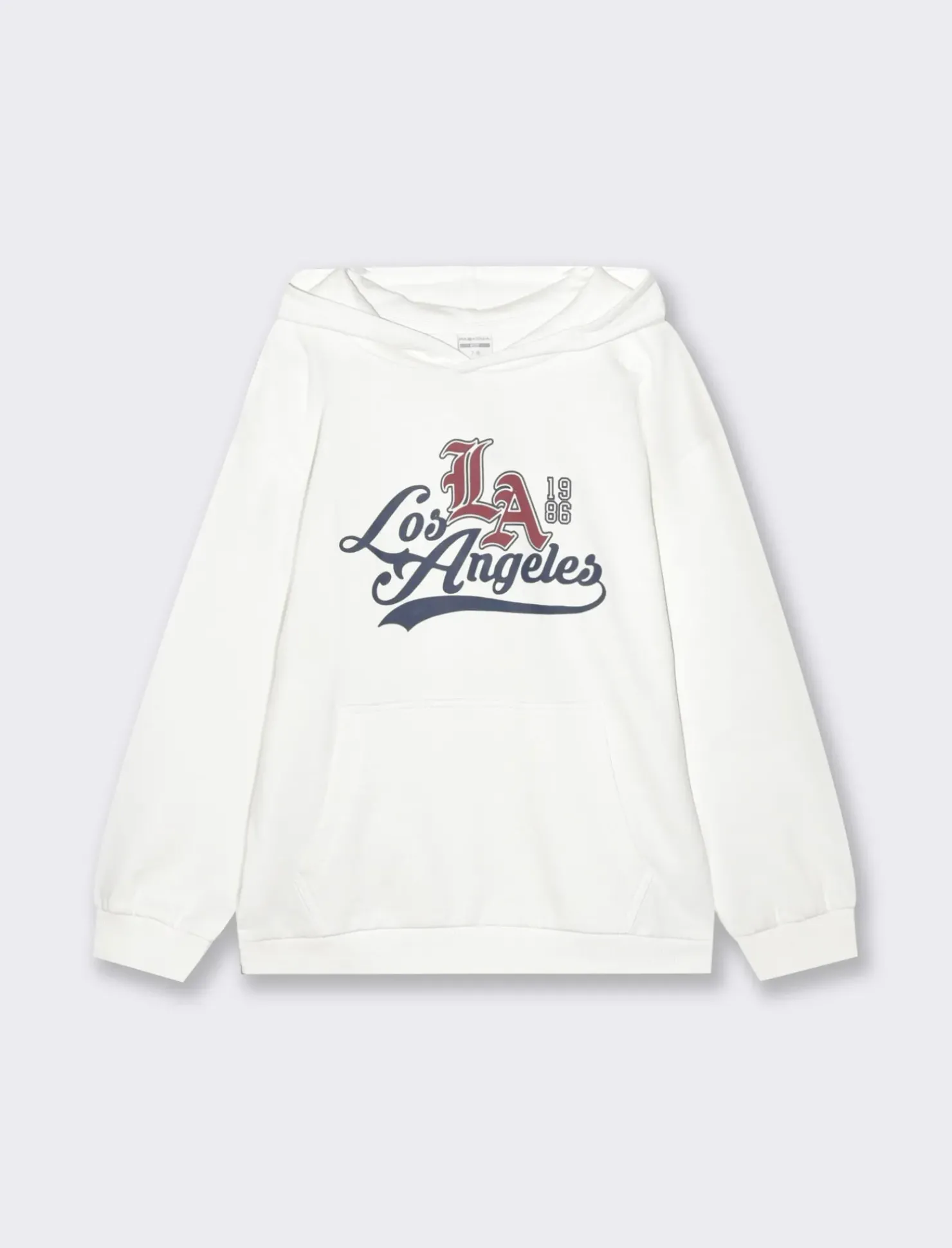 Piazza Italia Felpa con cappuccio e stampa frontale - sporco Bianco Flash Sale