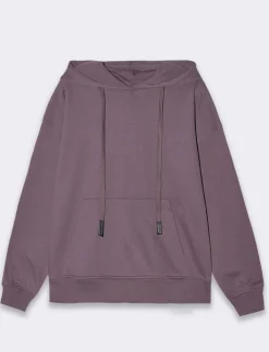Donna Piazza Italia Donna|Felpe<Felpa con cappuccio e tasca a marsupio con cordino - malva