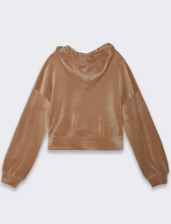 Donna Piazza Italia Donna|Maglieria<Felpa con cappuccio e tasca a marsupio sul davanti - Cammello