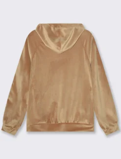 Donna Piazza Italia Maglieria<Felpa con cappuccio e tasche a marsupio sul davanti - Cammello