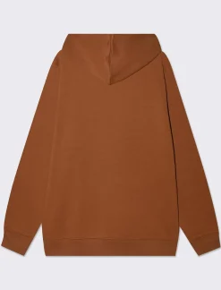 Uomo Piazza Italia Felpe<Felpa con cappuccio in misto cotone garzato regular fit - tabacco