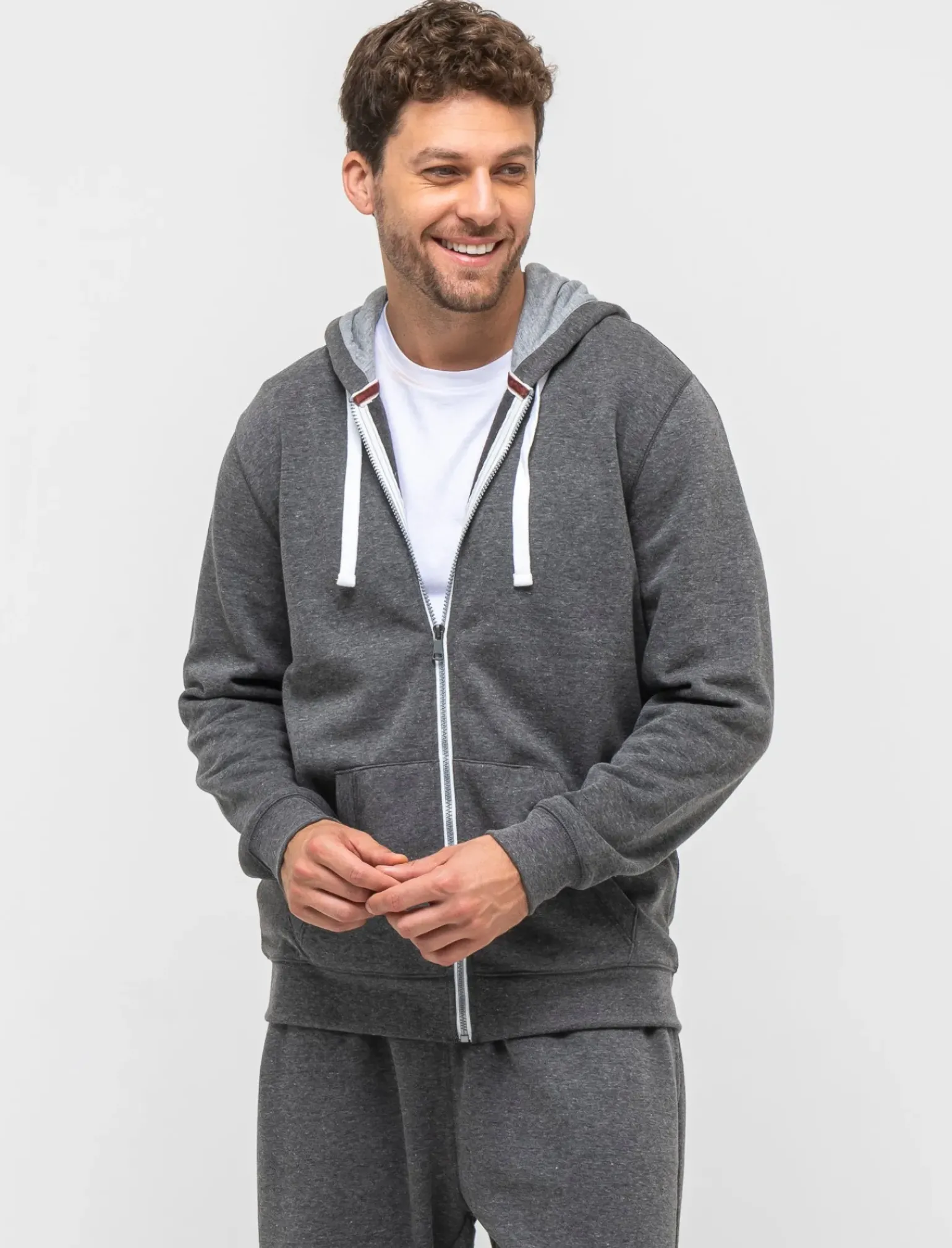 Uomo Piazza Italia Felpe<Felpa con cappuccio in misto cotone garzato melange -