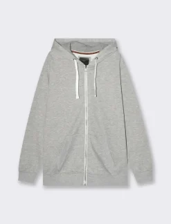 Uomo Piazza Italia Felpe<Felpa con cappuccio in misto cotone garzato melange - mel.