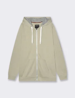 Uomo Piazza Italia Felpe<Felpa con cappuccio in misto cotone garzato melange - stone