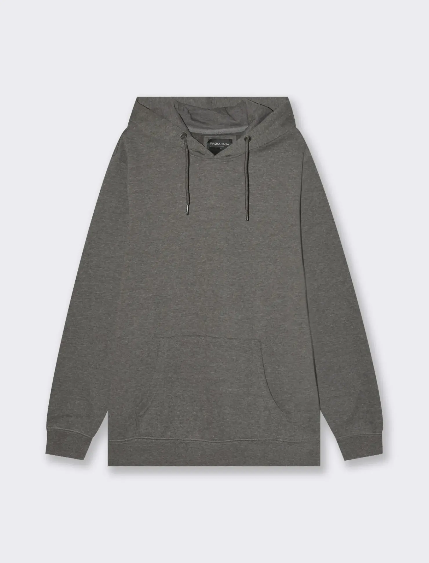 Piazza Italia Felpa con cappuccio in misto cotone garzato melange - Nero Cheap