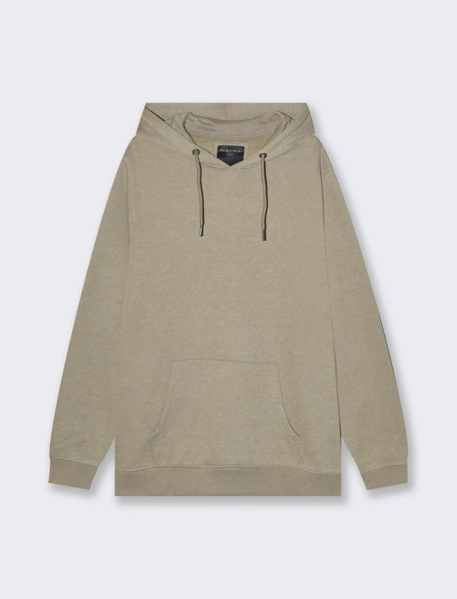 Uomo Piazza Italia Uomo|Felpe<Felpa con cappuccio in misto cotone garzato melange - kaki