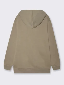 Uomo Piazza Italia Uomo|Felpe<Felpa con cappuccio in misto cotone garzato regular fit - kaki