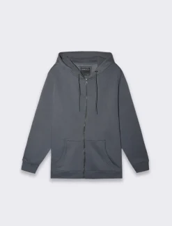 Uomo Piazza Italia Uomo|Felpe<Felpa con cappuccio in misto cotone garzato regular fit e tasca anteriore a marsupio - Avion