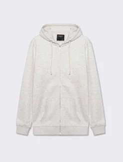 Uomo Piazza Italia Uomo|Felpe<Felpa con cappuccio in misto cotone garzato regular fit e tasca anteriore a marsupio - mel.