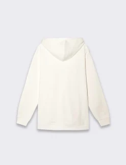 Uomo Piazza Italia Uomo|Felpe<Felpa con cappuccio in misto cotone garzato regular fit e tasca anteriore a marsupio - latte