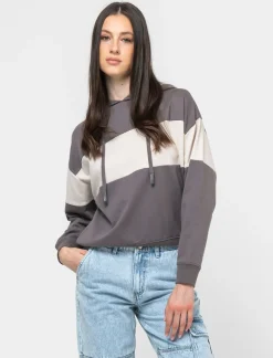 Donna Piazza Italia Donna|Felpe<Felpa con cappuccio vestibilità regular - piombo