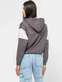 Donna Piazza Italia Donna|Felpe<Felpa con cappuccio vestibilità regular - piombo