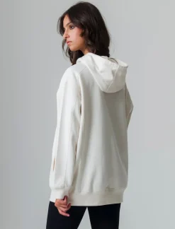 Donna Piazza Italia Felpe<Felpa con cappuccio vestibilità oversize e tasche a taglio - Avorio