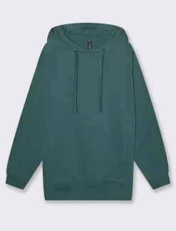 Donna Piazza Italia Felpe<Felpa con cappuccio vestibilità oversize e tasche a taglio - scuro