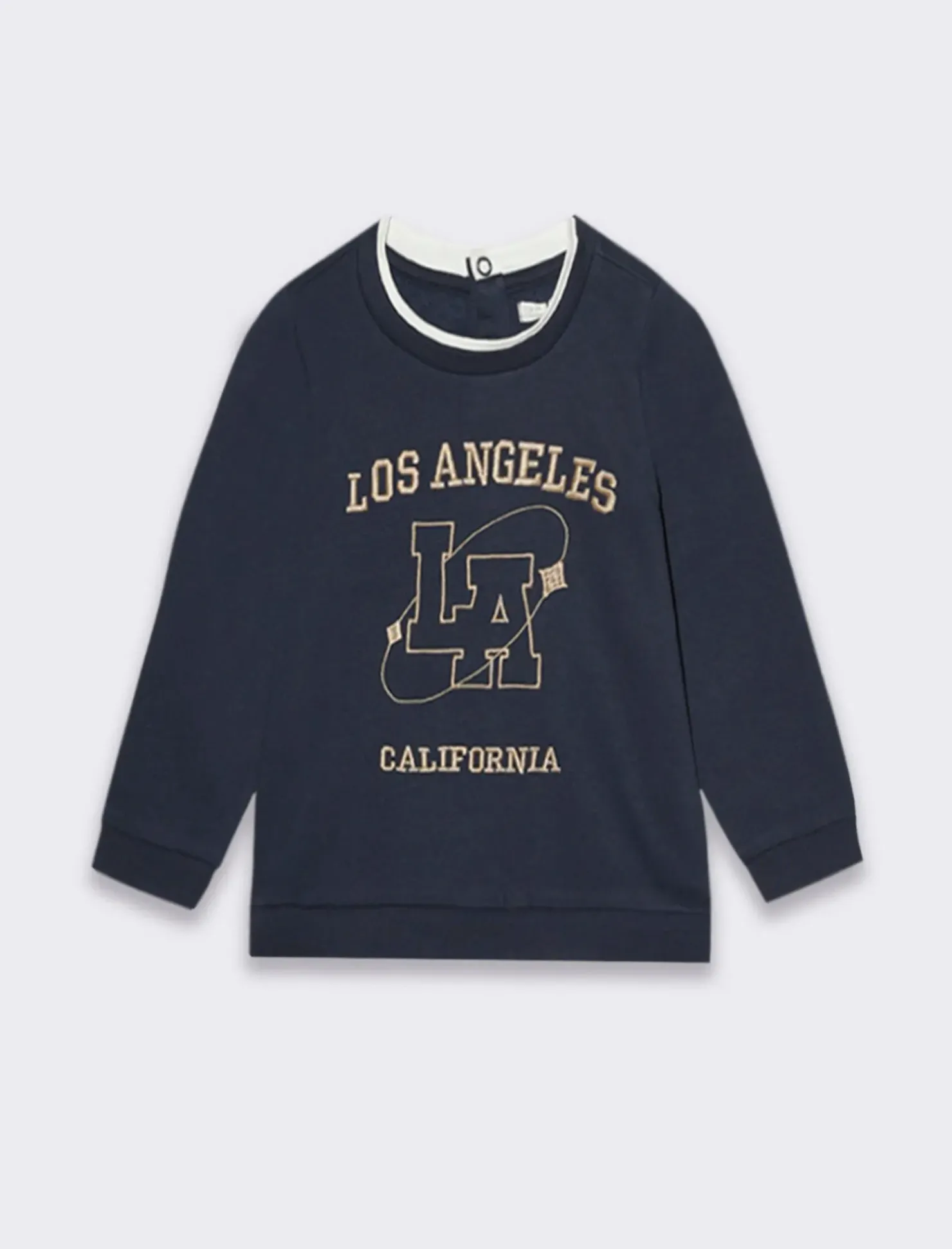 Piazza Italia Felpa con ricamo con inserti in jersey - Blu Flash Sale