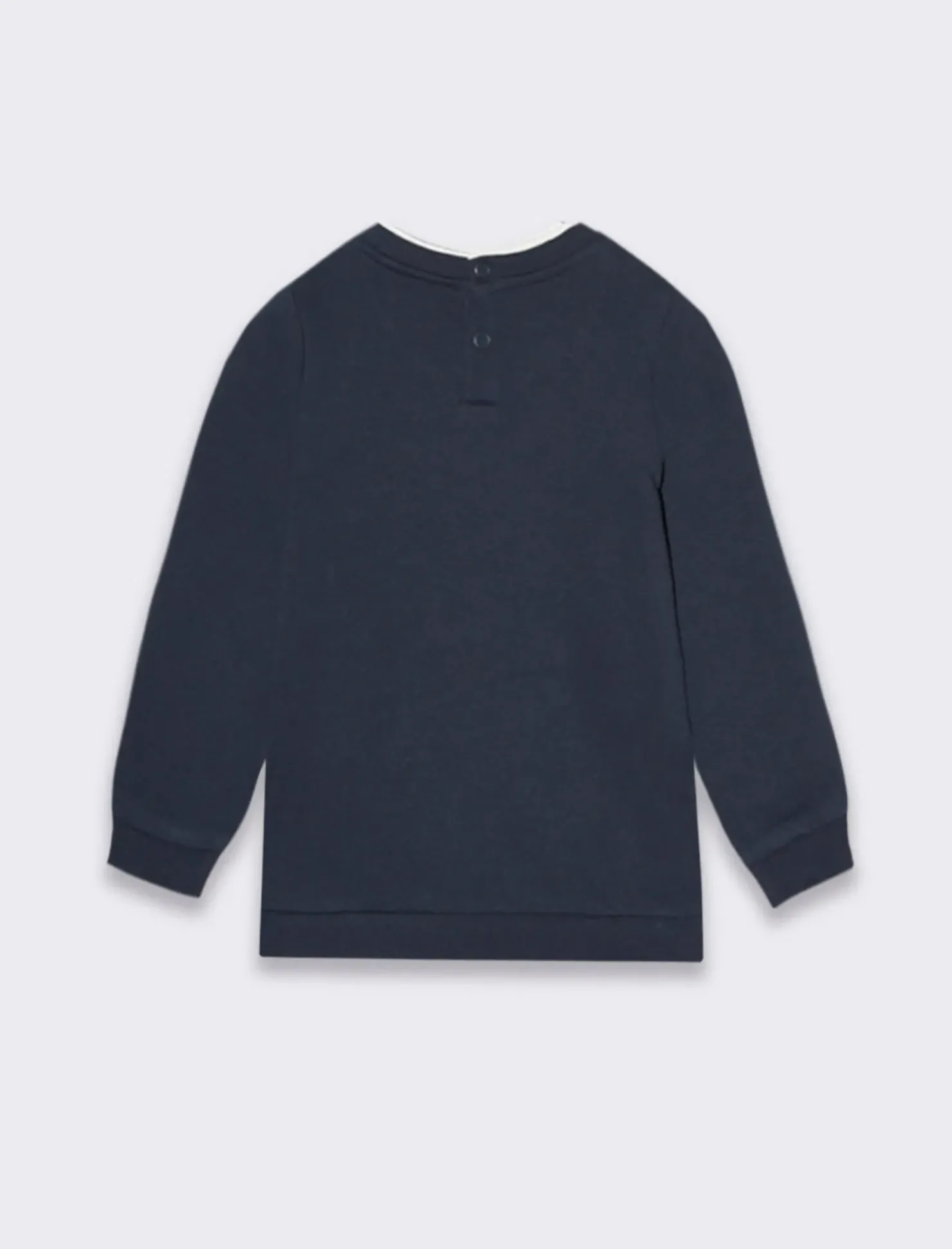 Piazza Italia Felpa con ricamo con inserti in jersey - Blu Flash Sale