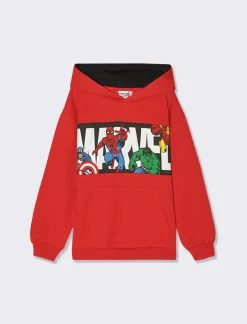 Bambino Piazza Italia Bambino|Felpe<Felpa con stampa marvel e dettagli catarifrangenti sul cappuccio -