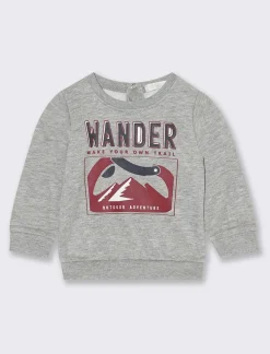 Piazza Italia Neonato|Felpe<Felpa con stampa frontale regular fit - Grigio mel.