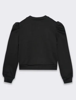 Piazza Italia Bambina|Felpe<Felpa con stampa glitter e applicazione - Nero