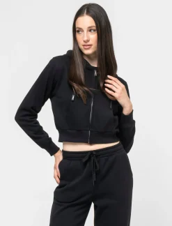 Donna Piazza Italia Donna|Felpe<Felpa crop con cappuccio e chiusura a cerniera -
