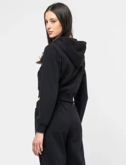 Donna Piazza Italia Donna|Felpe<Felpa crop con cappuccio e chiusura a cerniera -