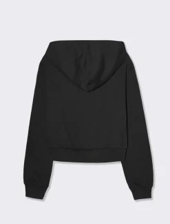 Piazza Italia Felpa crop con cappuccio e chiusura a cerniera - Nero Sale