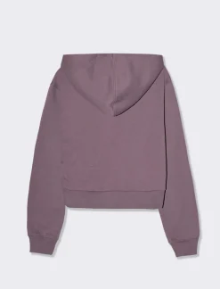 Donna Piazza Italia Donna|Felpe<Felpa crop con cappuccio e chiusura a cerniera - malva