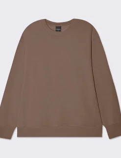 Donna Piazza Italia Donna|Felpe<Felpa crop con cappuccio e chiusura in metallo - Cacao