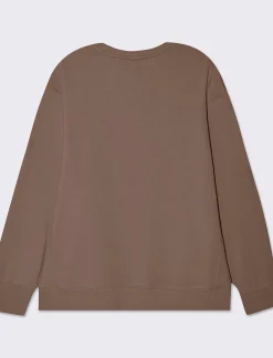 Donna Piazza Italia Donna|Felpe<Felpa crop con cappuccio e chiusura in metallo - Cacao