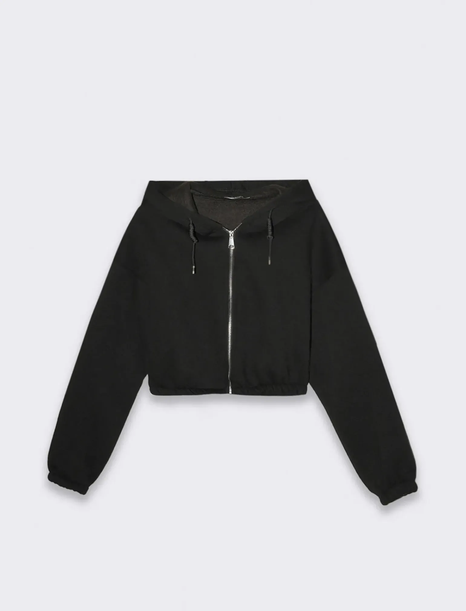 Donna Piazza Italia Felpe<Felpa cropped da donna con cappuccio e coulisse con chiusura con zip -