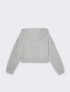 Donna Piazza Italia Felpe<Felpa cropped da donna con cappuccio e coulisse con chiusura con zip -