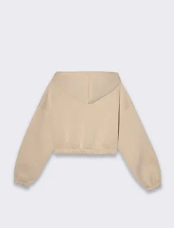 Donna Piazza Italia Felpe<Felpa cropped da donna con cappuccio e coulisse con chiusura con zip -