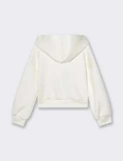 Piazza Italia Bambina|Felpe<Felpa da bambina in cotone bioelastico con fiore cucito sul davanti - sporco