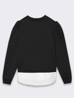 Piazza Italia Bambina|Felpe<Felpa elegante con stampa a fiocco - Nero