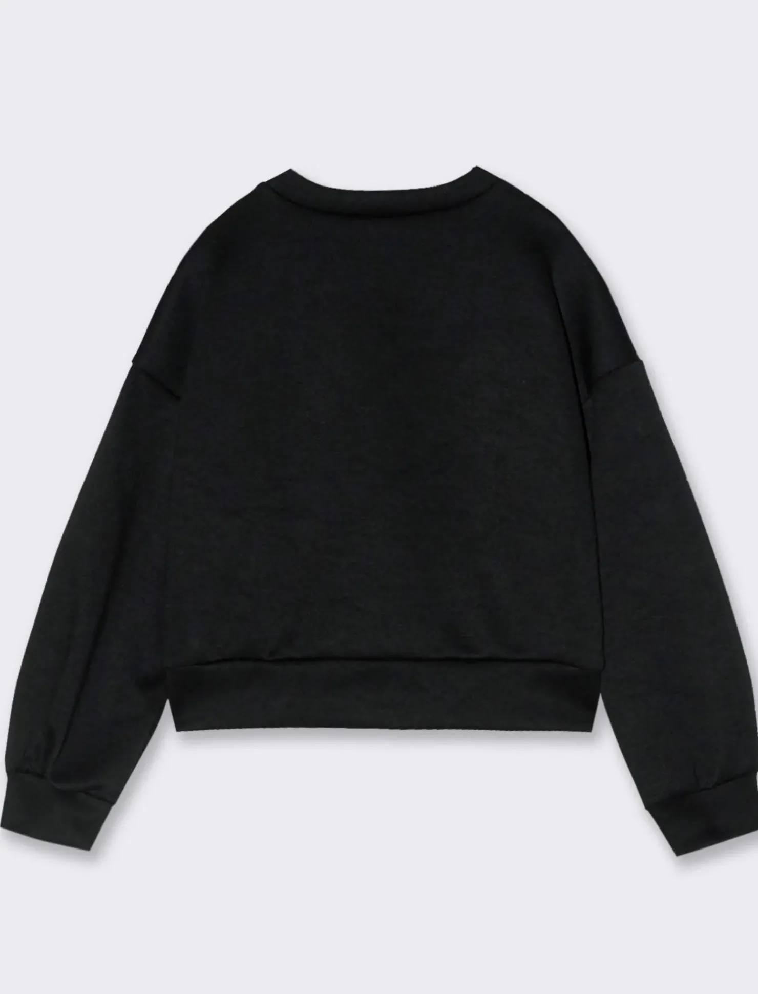 Piazza Italia Felpa elegante da bambina con fiocco in paillettes. - Nero Best