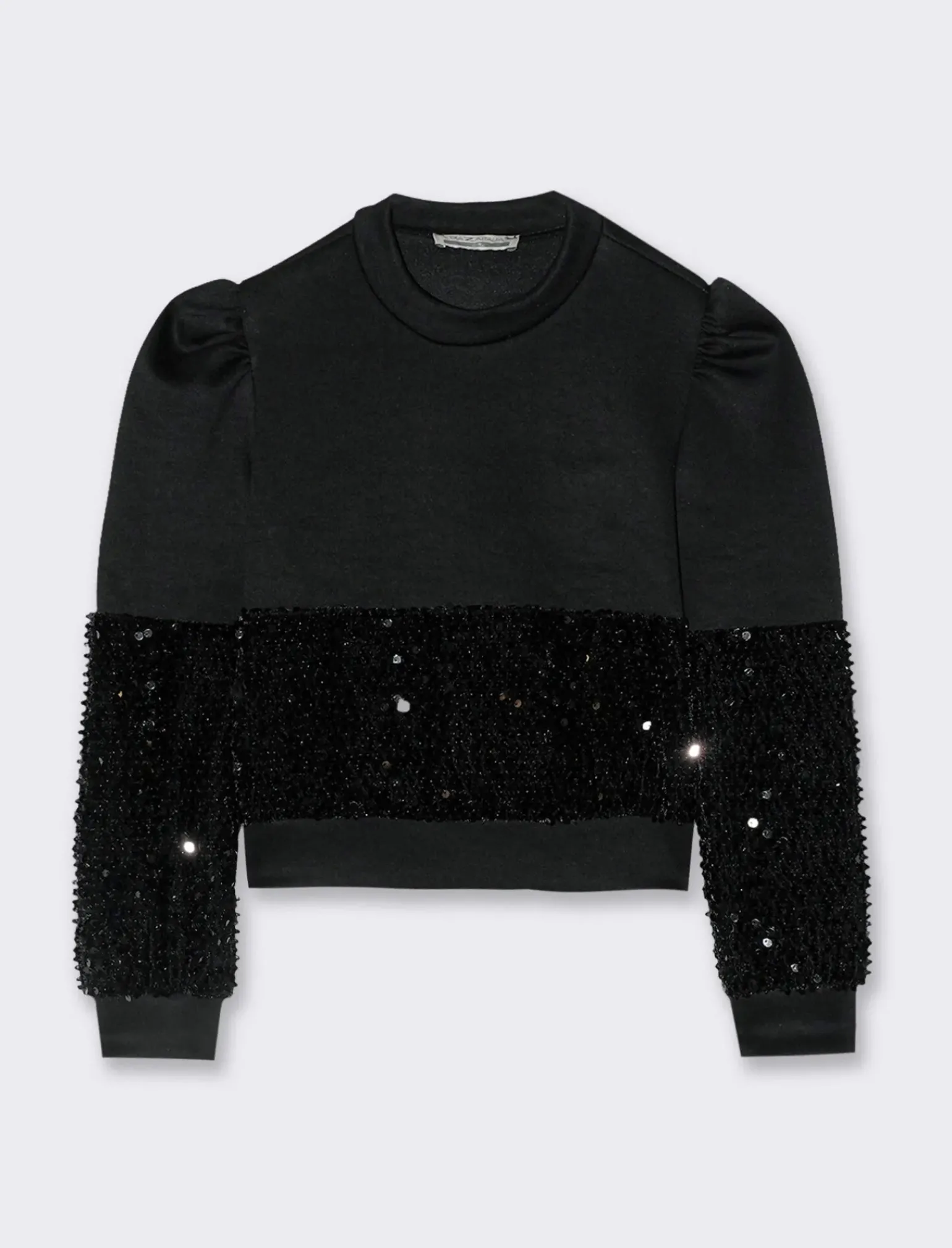 Piazza Italia Bambina|Felpe<Felpa elegante da bambina con paillettes - Nero