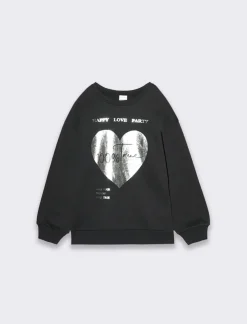 Piazza Italia Bambina|Felpe<Felpa garzata da bambina in policotone con costina -