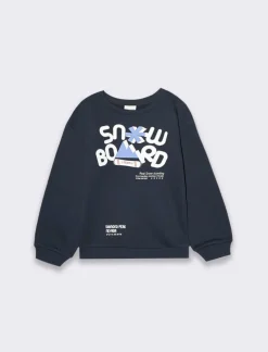 Bambino Piazza Italia Bambino|Felpe<Felpa garzata da bambino modello girocollo e stampa frontale -