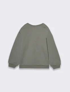 Bambino Piazza Italia Bambino|Felpe<Felpa garzata da bambino modello girocollo e stampa frontale - militare