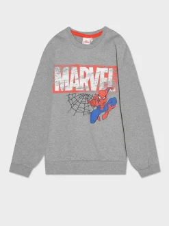 Bambino Piazza Italia Felpe<Felpa garzata girocollo con stampe Marvel e Spiderman con fondo e polsi con costina - mel.