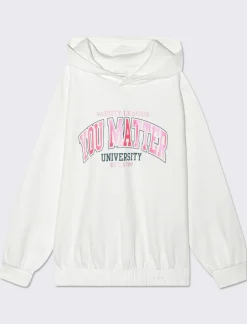 Piazza Italia Bambina|Felpe<Felpa garzata in policotone con stampa frontale lucida ed elastico al fondo. - sporco