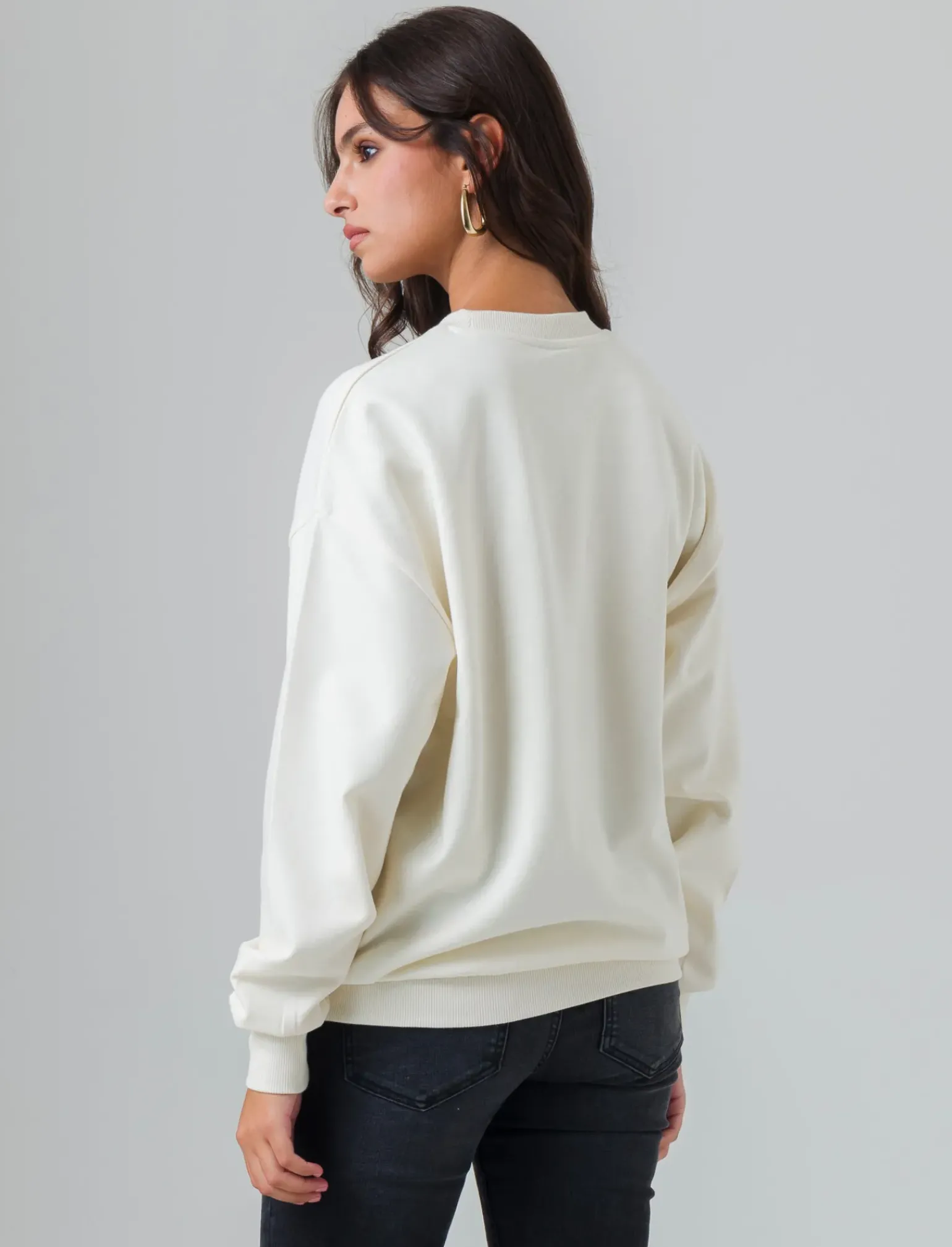 Donna Piazza Italia Felpe<Felpa giro collo manica lunga e spalle cadenti con stampa natalizia - Var 4