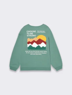 Bambino Piazza Italia Bambino|Felpe<Felpa girocollo con ricamo spugna sul dietro e stampa -