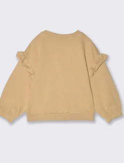 Piazza Italia Bambina|Felpe<Felpa girocollo con stampa e paillettes - Beige biscotto