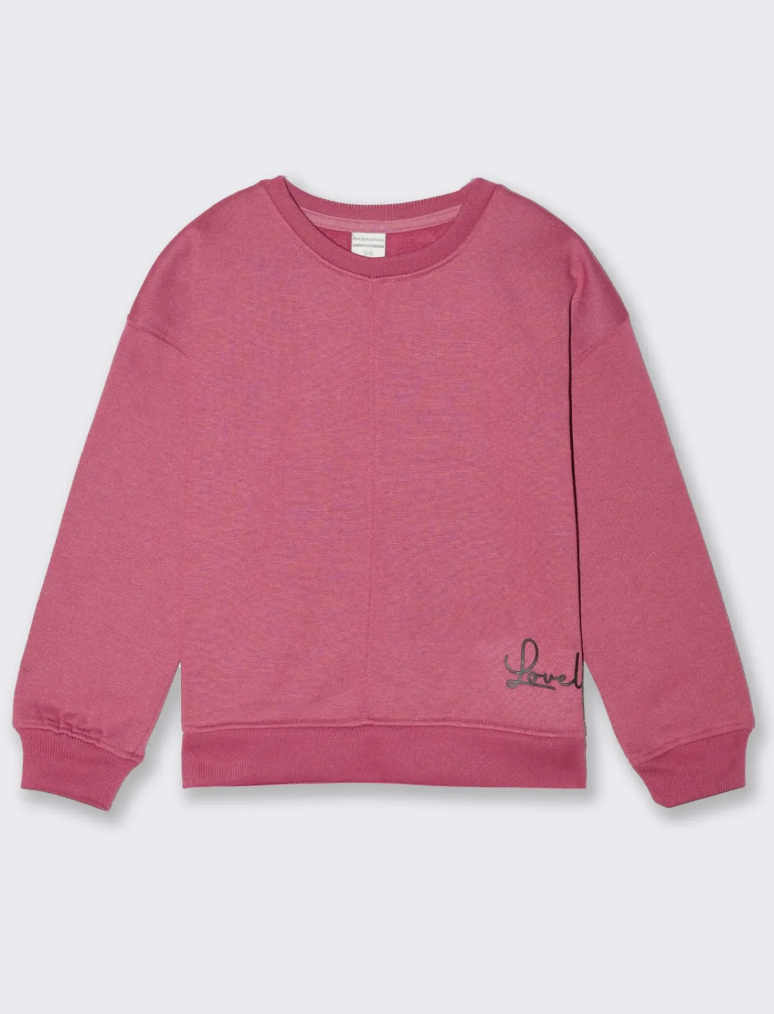 Piazza Italia Bambina|Felpe<Felpa girocollo da bambina in mobido cotone - Rosso amarena